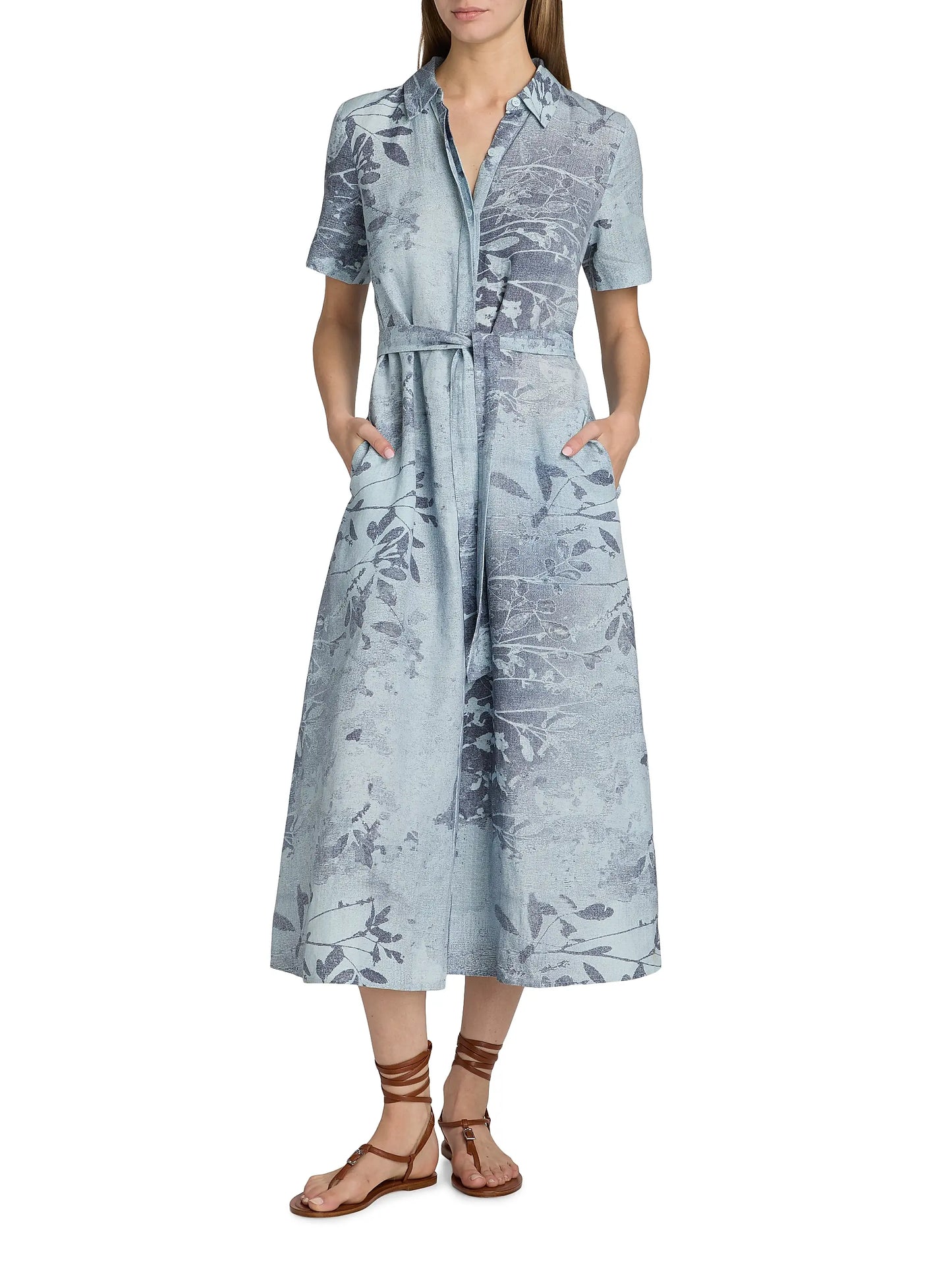 Audria S/S Belted Midi Dress