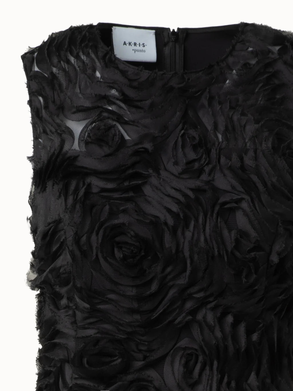 Flared Midi Dress in 3D Carnation Embroidery