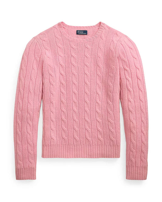 Iconic Polo Cable Knit Cashmere Sweater Dusty Pink