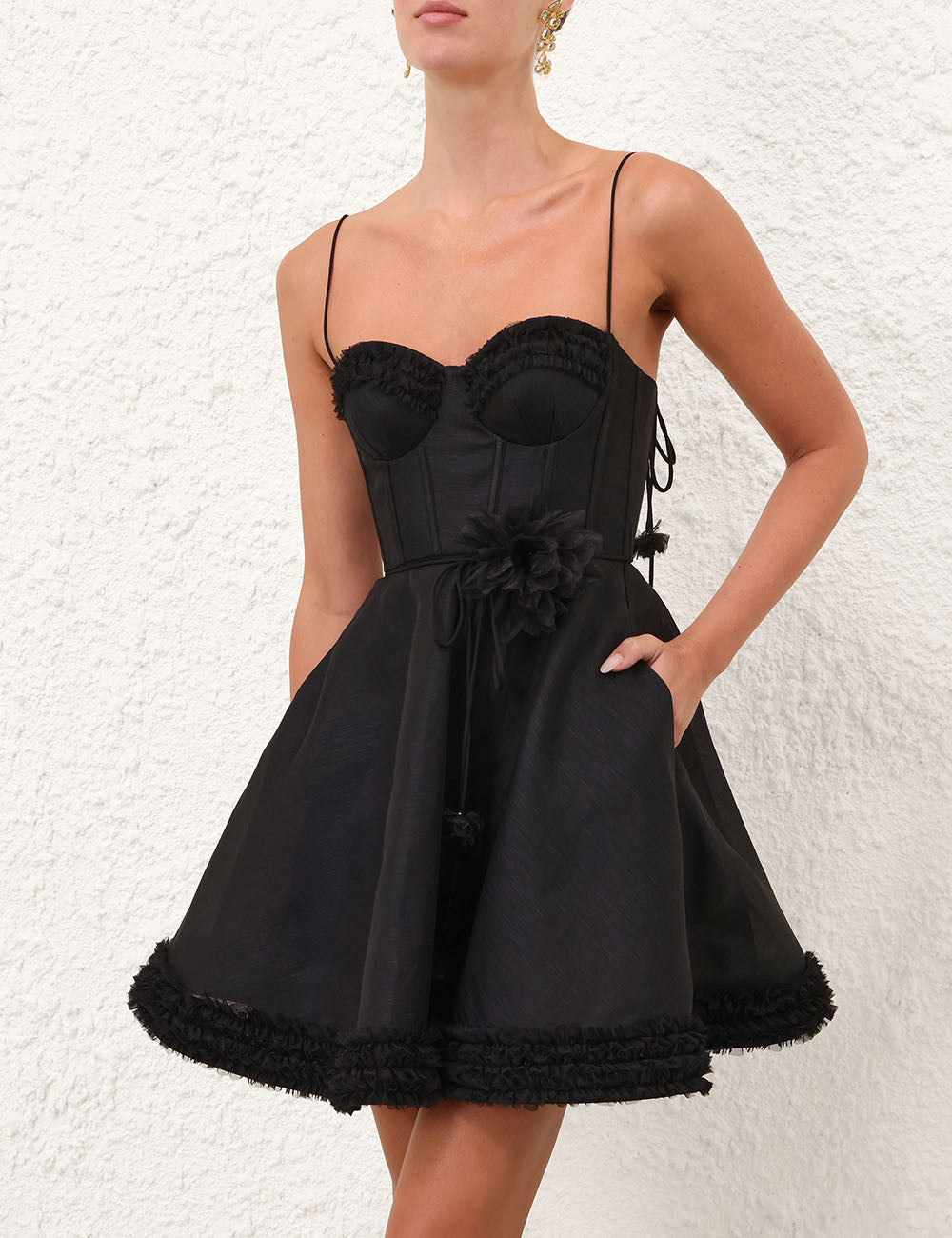 Luna Ruffle Mini Dress - The Lake Forest Shop