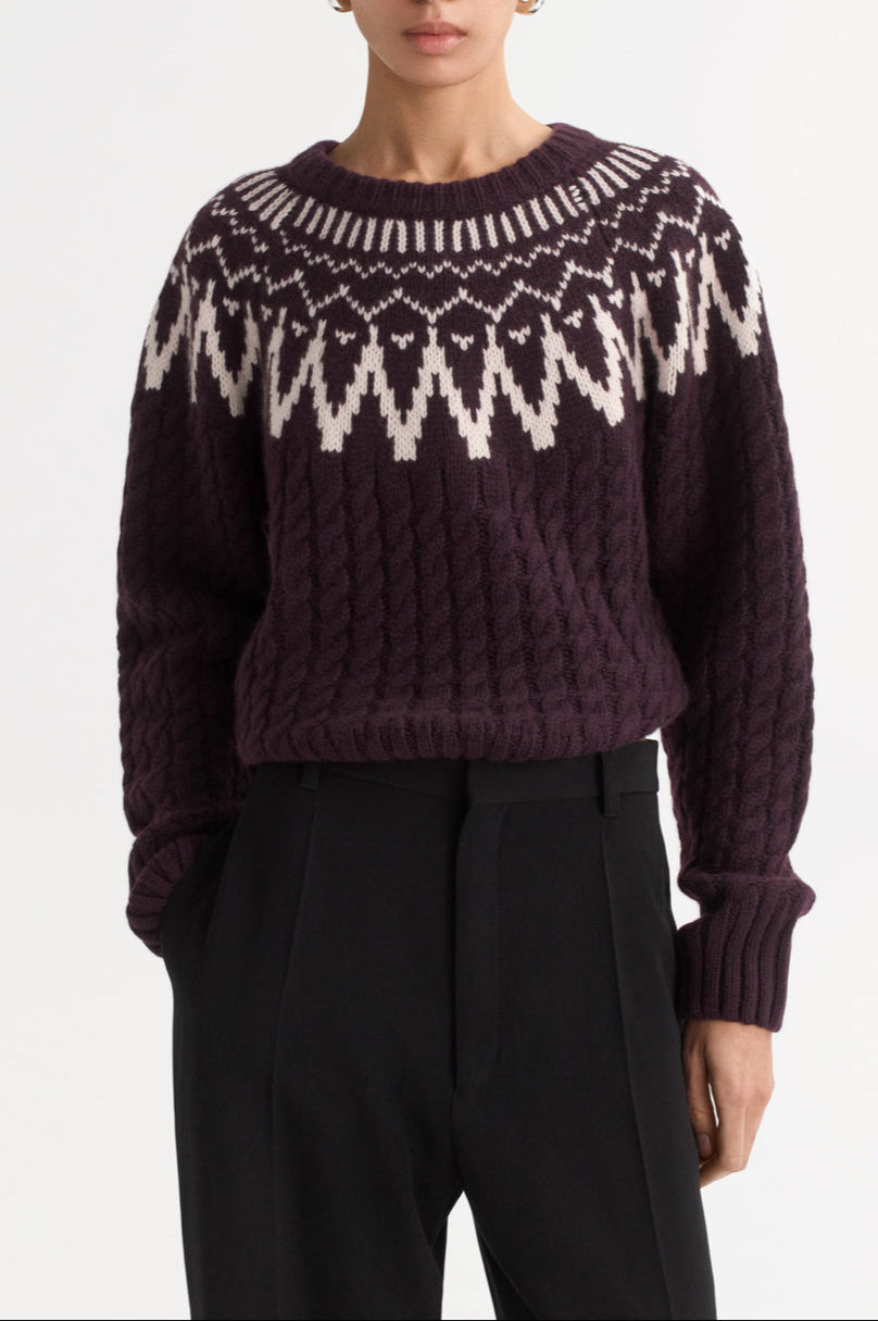 Fair Isle Cable Knit Sweater