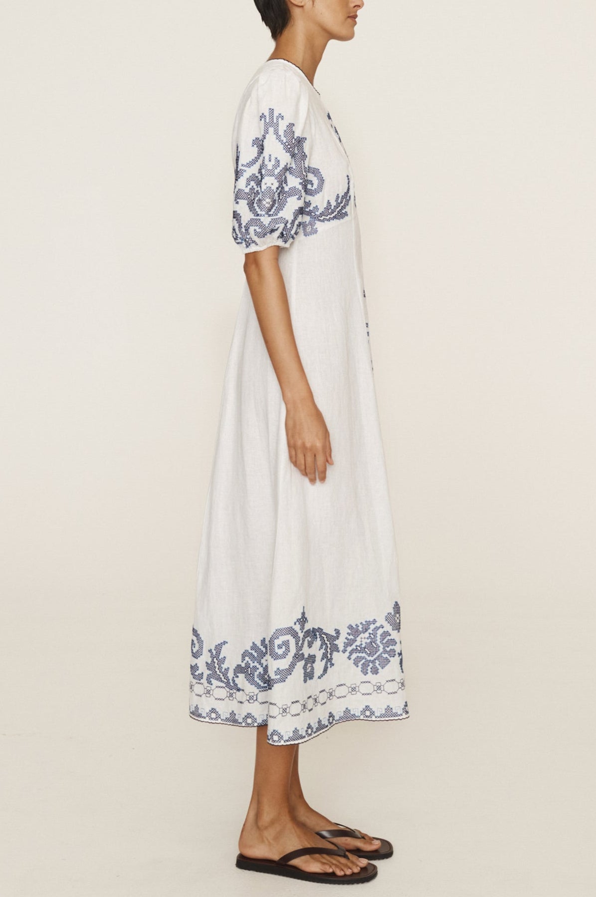 Hazel Embroidered Midi Dress
