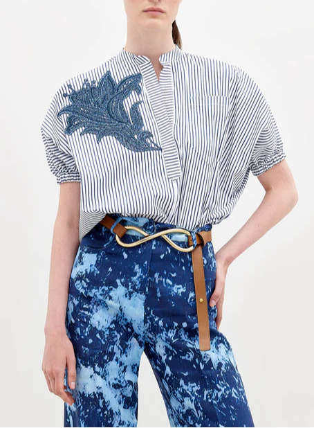 Susanne Blouse-White/blue