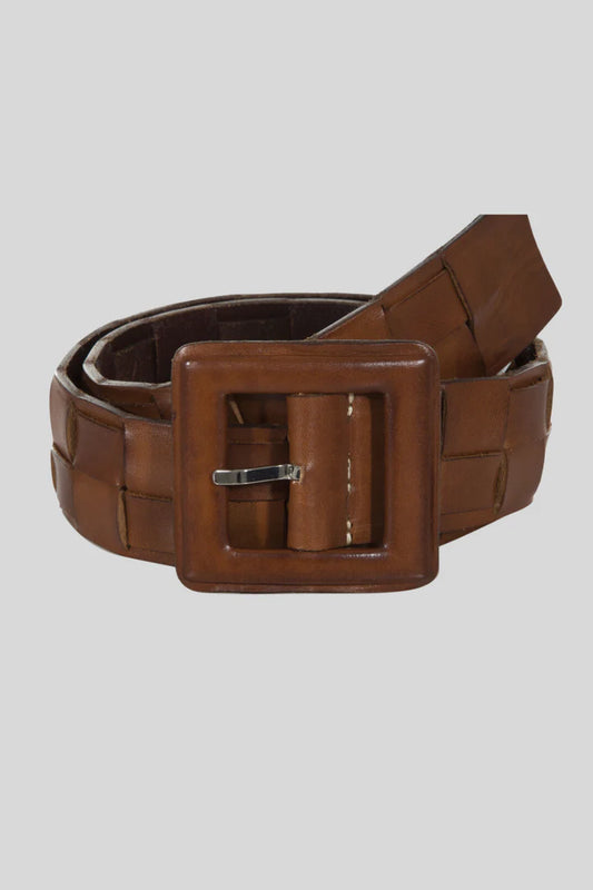 Dafne Chocolate Leather Belt - The Lake Forest Shop