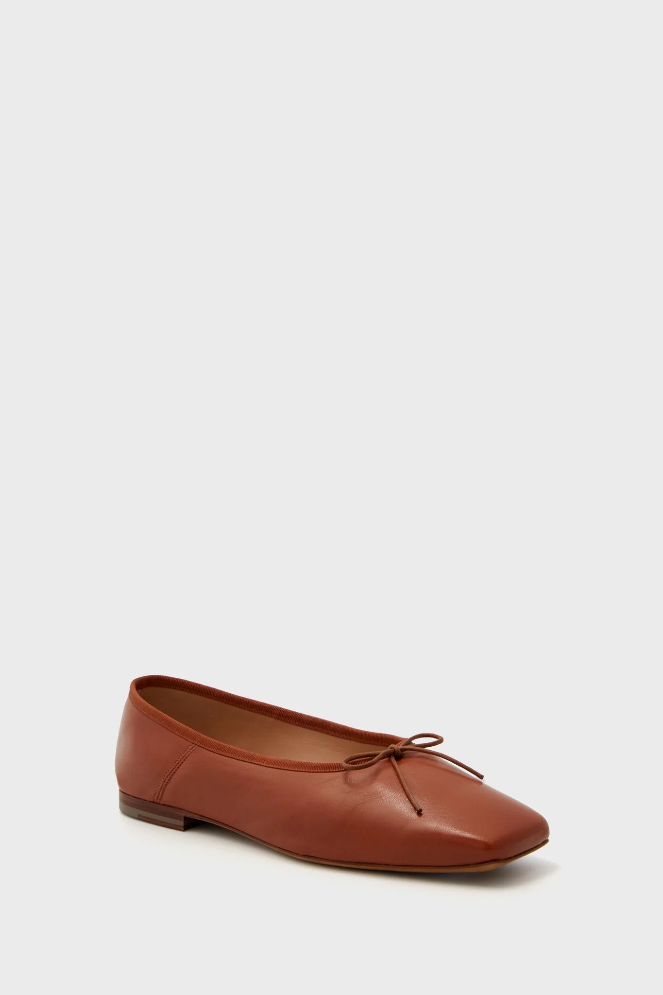 Square-Toe Ballet Flat in Maple