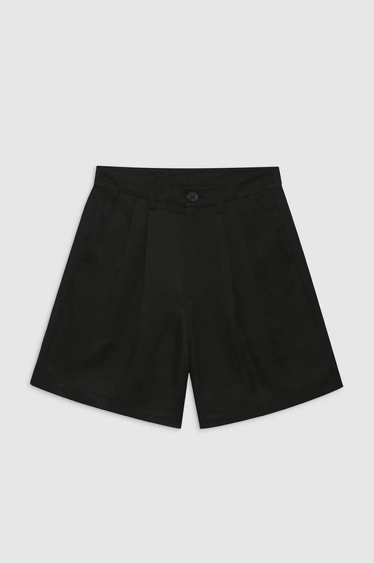 Carrie Short - Black Linen Blend - The Lake Forest Shop