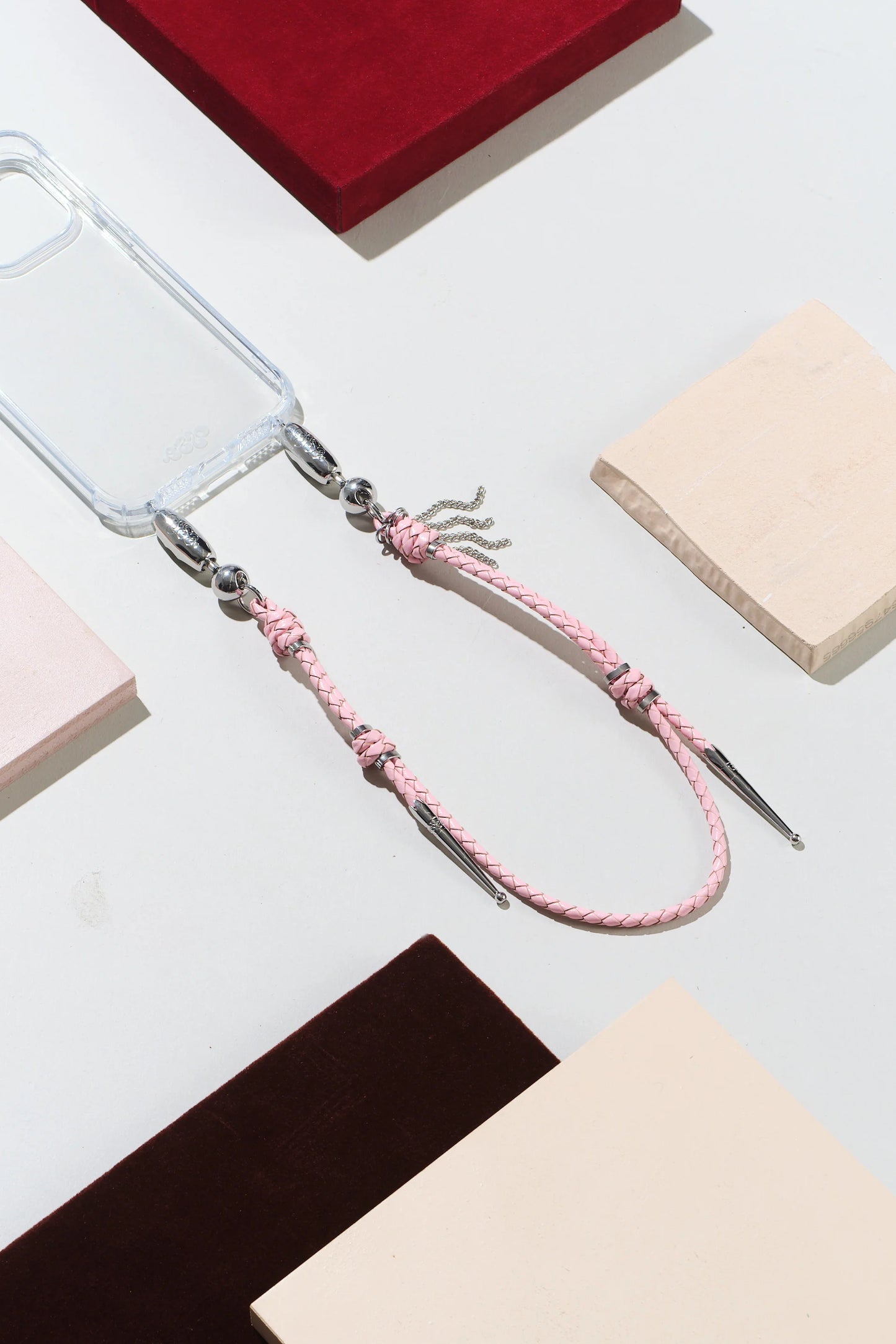 Leather Bolo Wristlet Pink