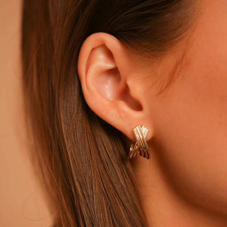Nana Bernice Large Crossover Hoops - The Lake Forest Shop