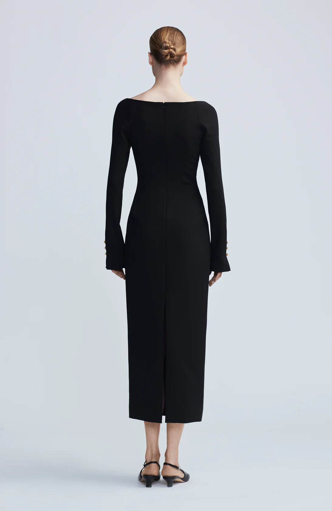 Raglan long sleeve dress - BLACK
