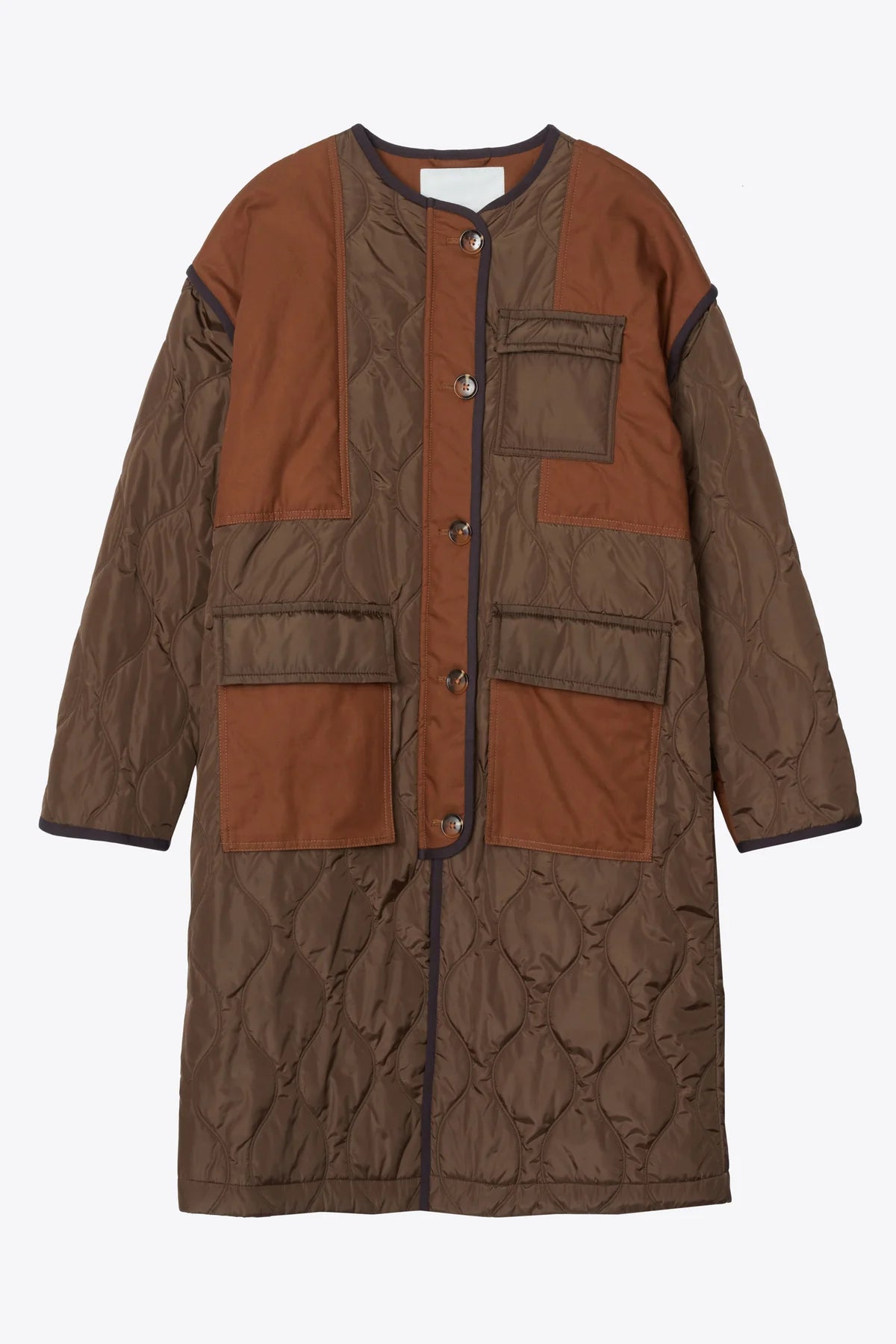 Quilted Nylon Combo Coat