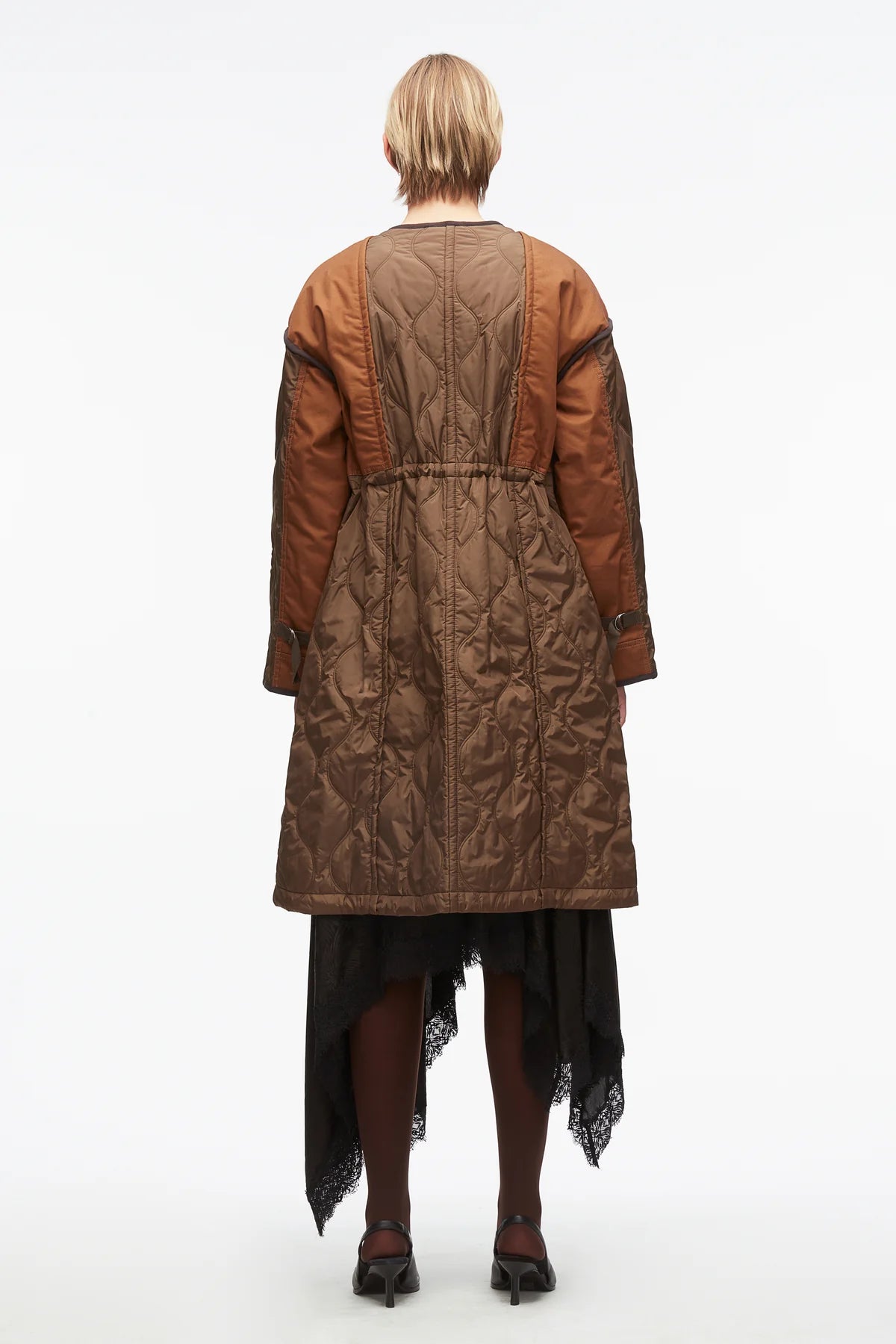 Quilted Nylon Combo Coat