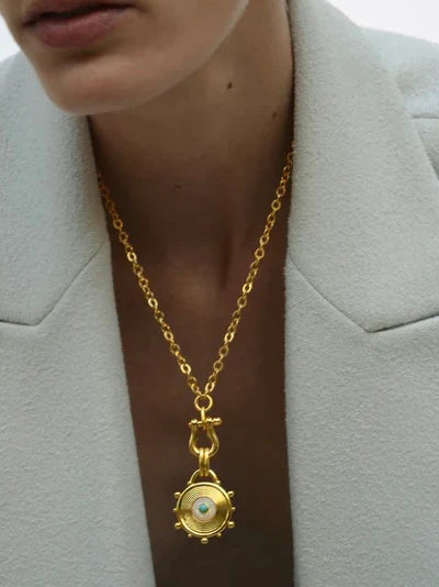 Helm Pendant Necklace in Pearl