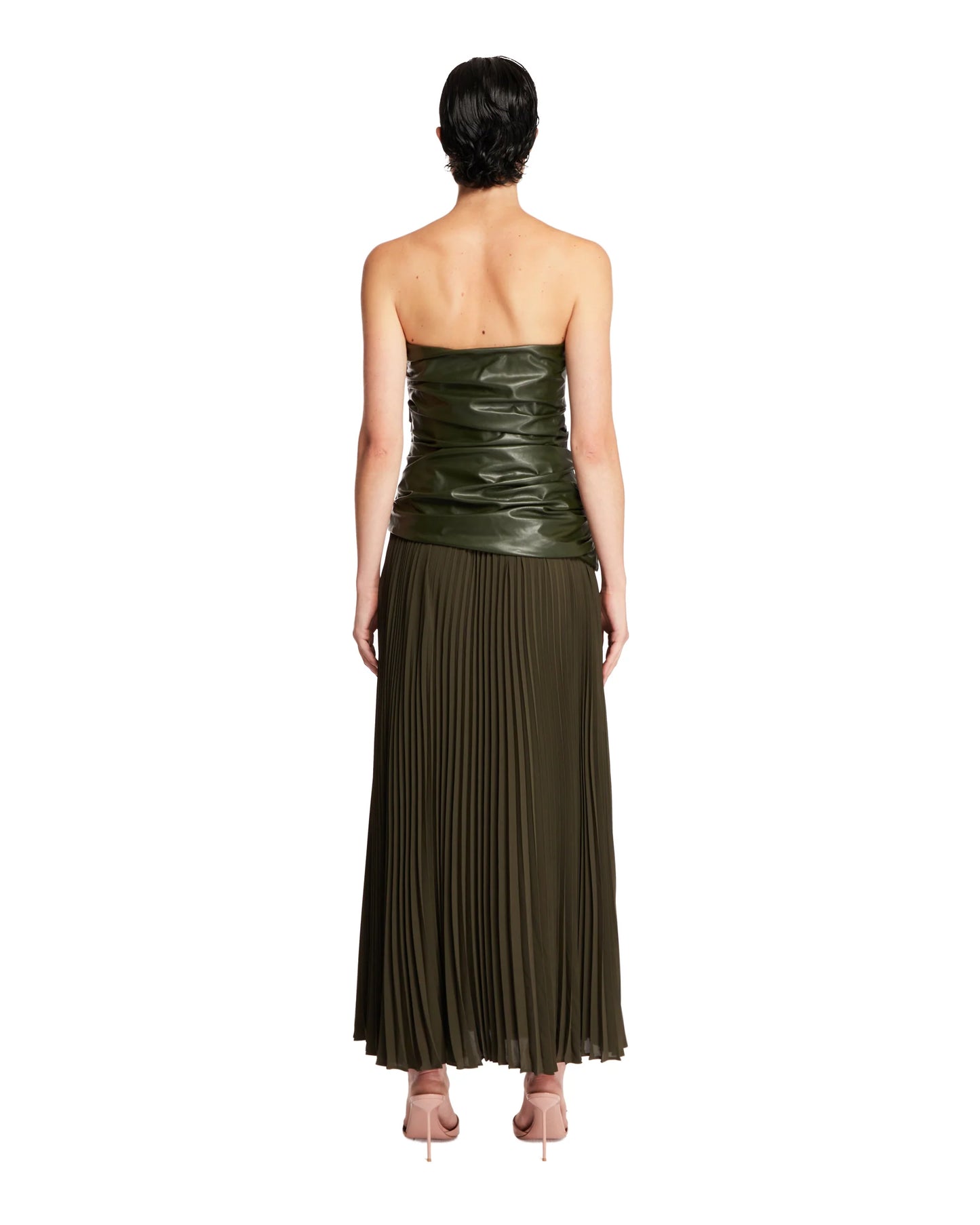 Arie strapless bustier midi dress - everest