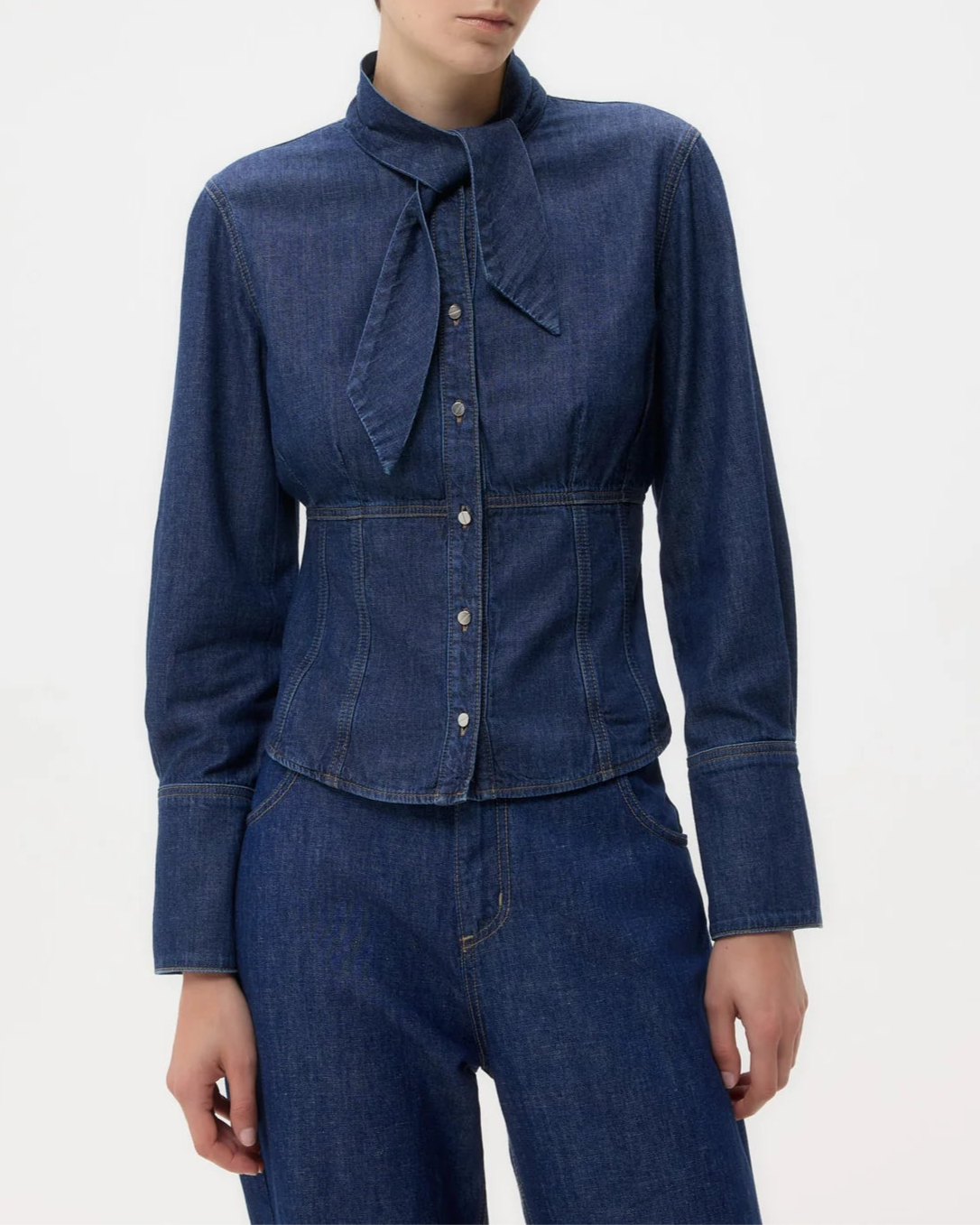 blue denim top