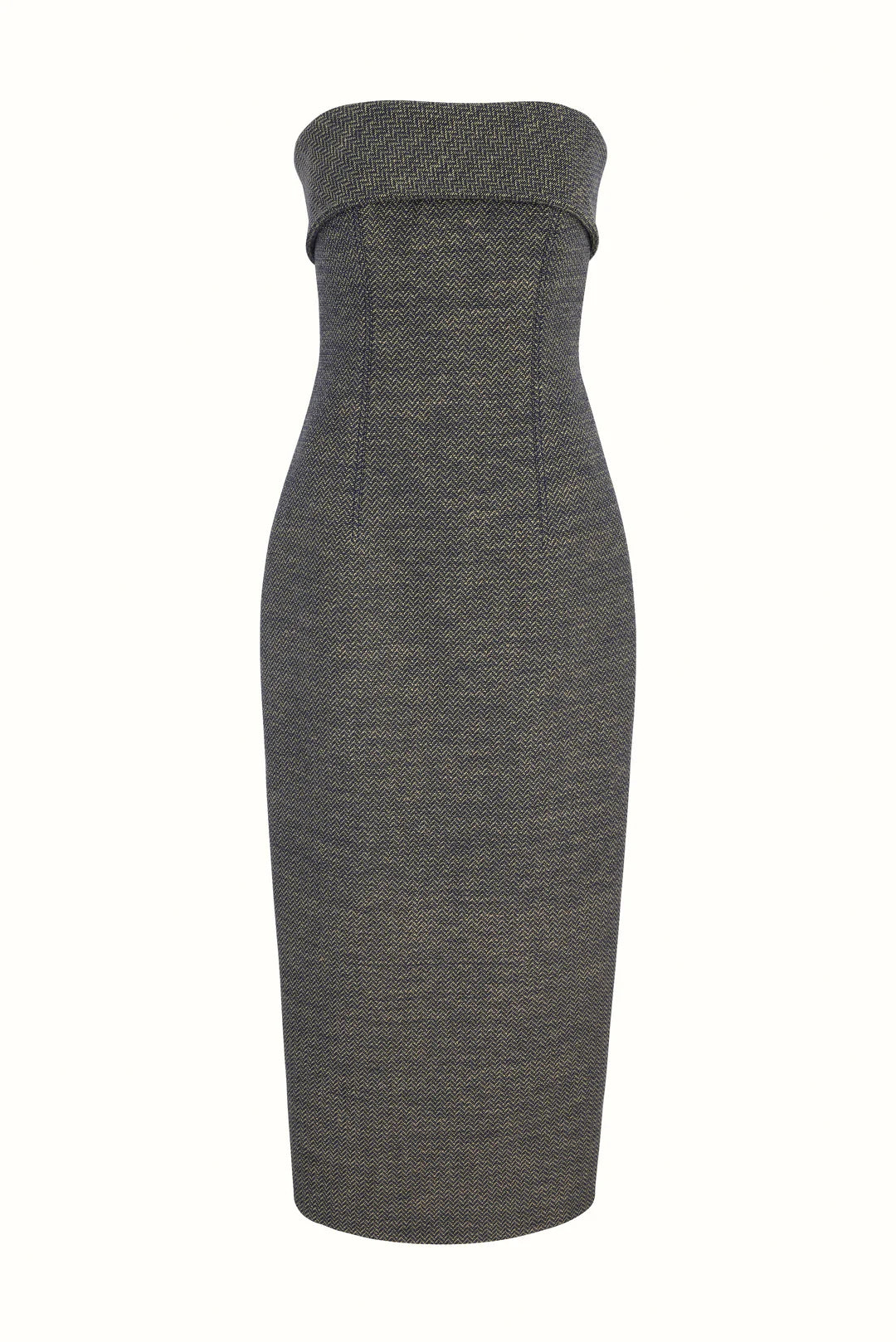 Keeley Dress in Navy & Ivory Chevron Weave - The Lake Forest Shop