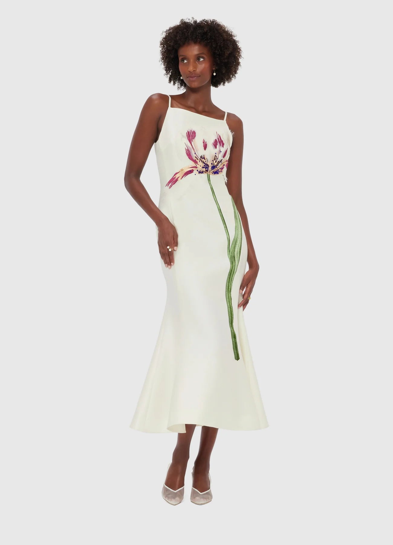 Regina Midi Dress- Snow