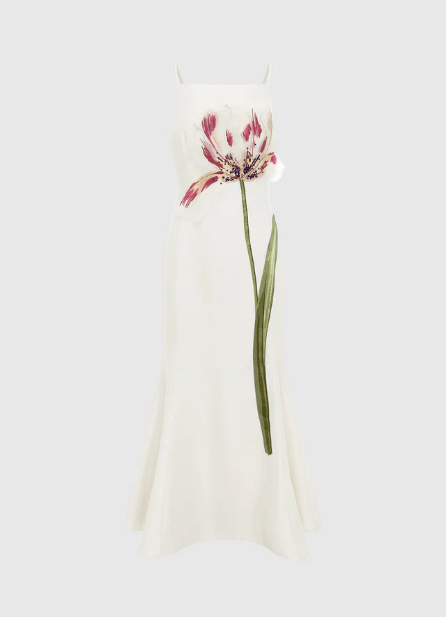 Regina Midi Dress- Snow