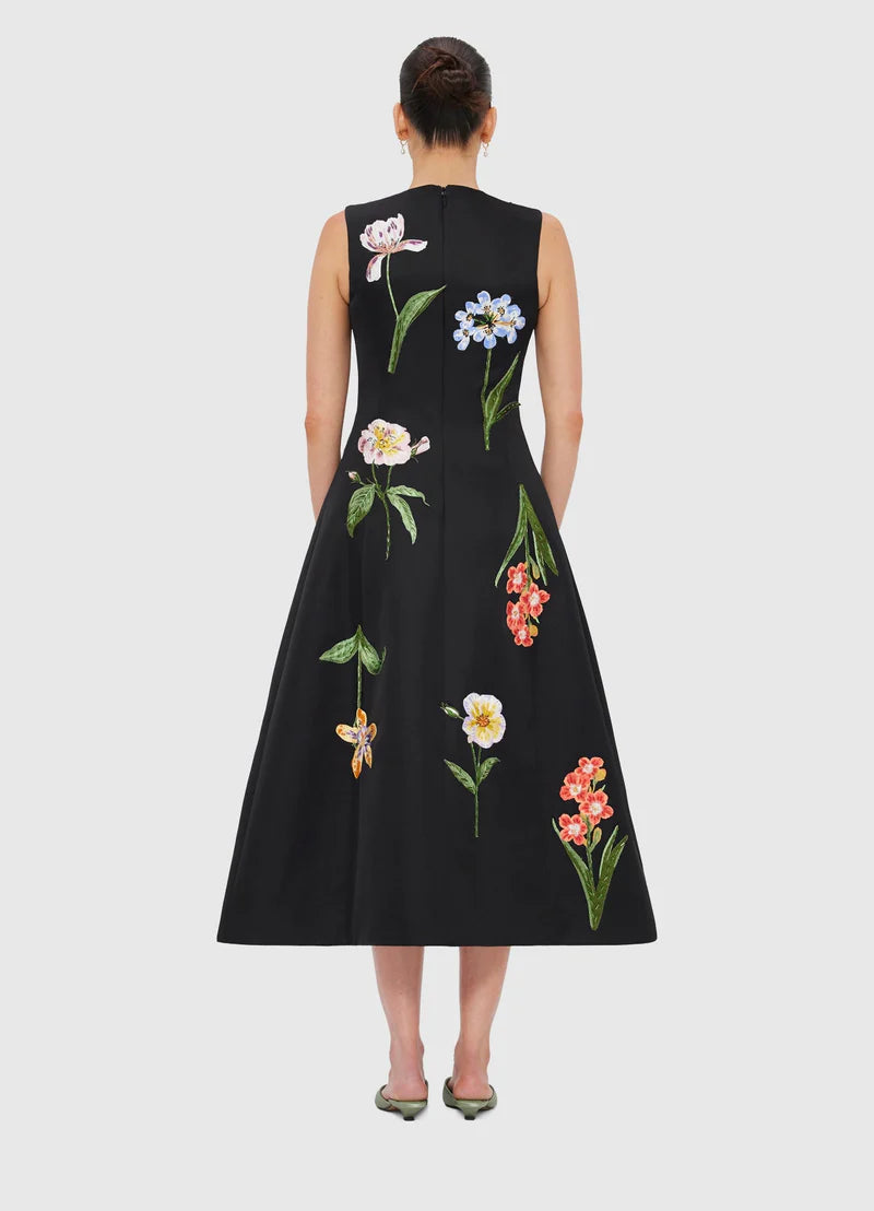 Cleo Midi Dress Botanical Ebony