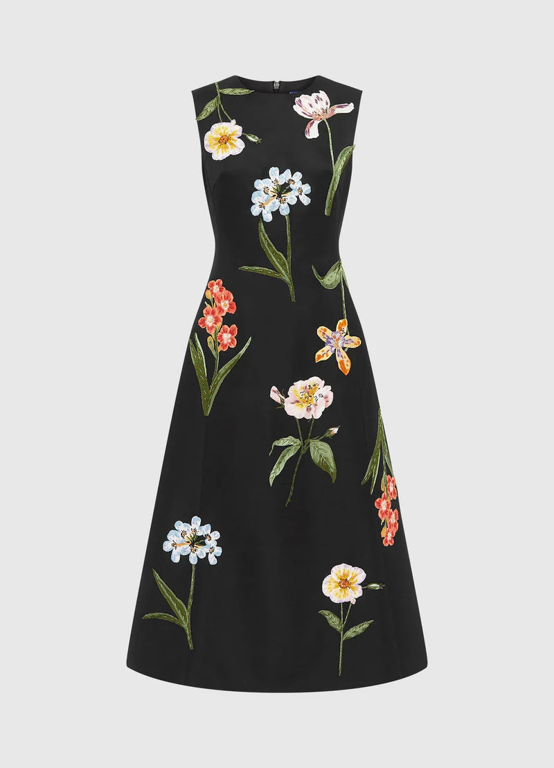 Cleo Midi Dress Botanical Ebony