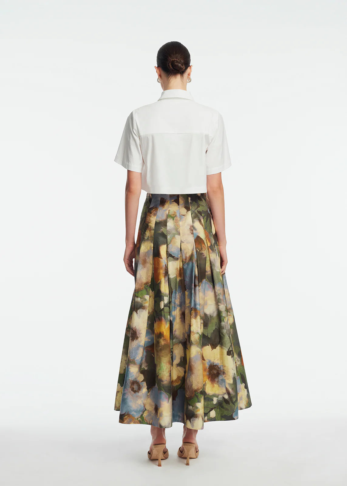Peony Embroidered Cropped Shirt - The Lake Forest Shop