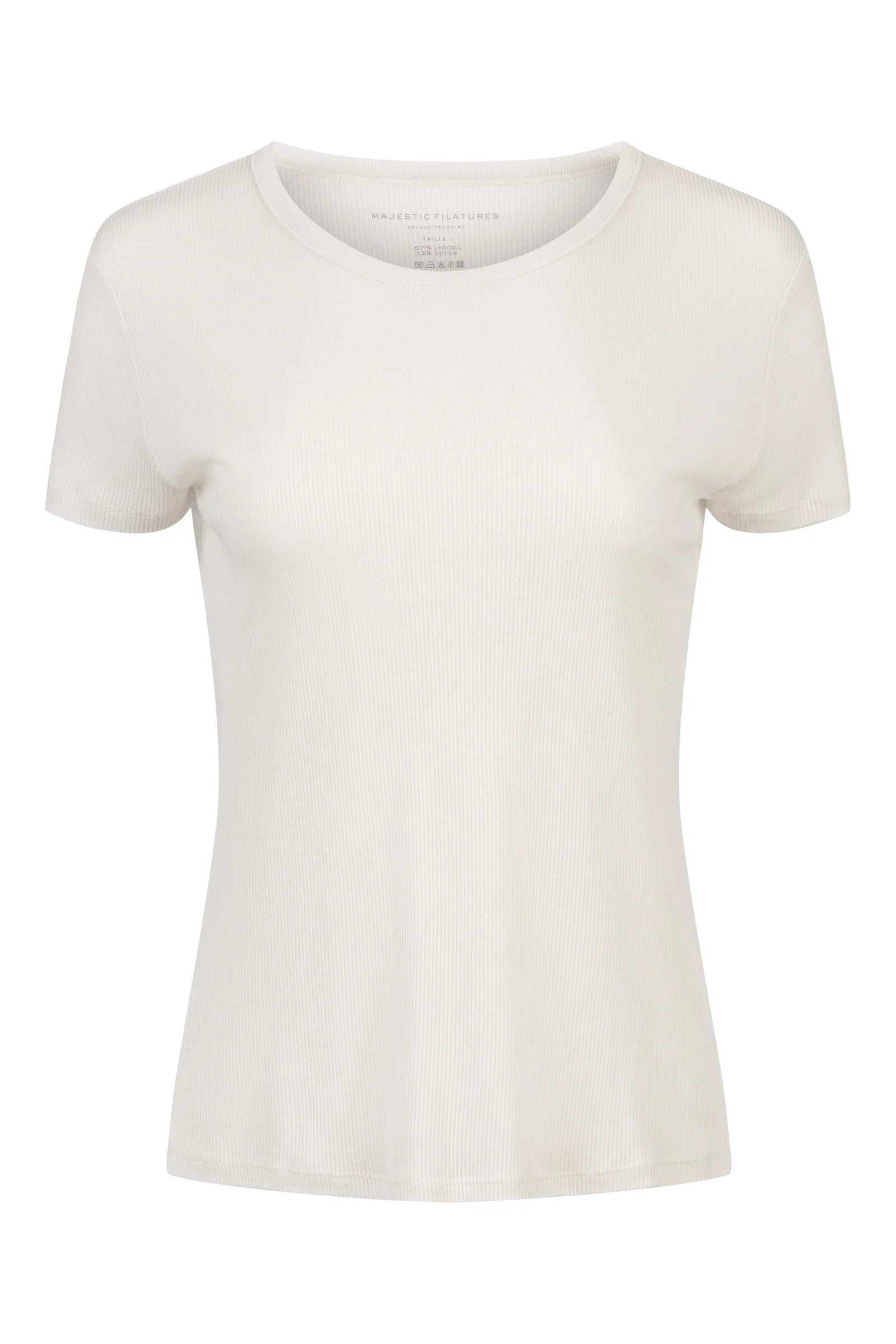 Lyocell Cotton Baby Rib Short Sleeve 0Crewneck - The Lake Forest Shop