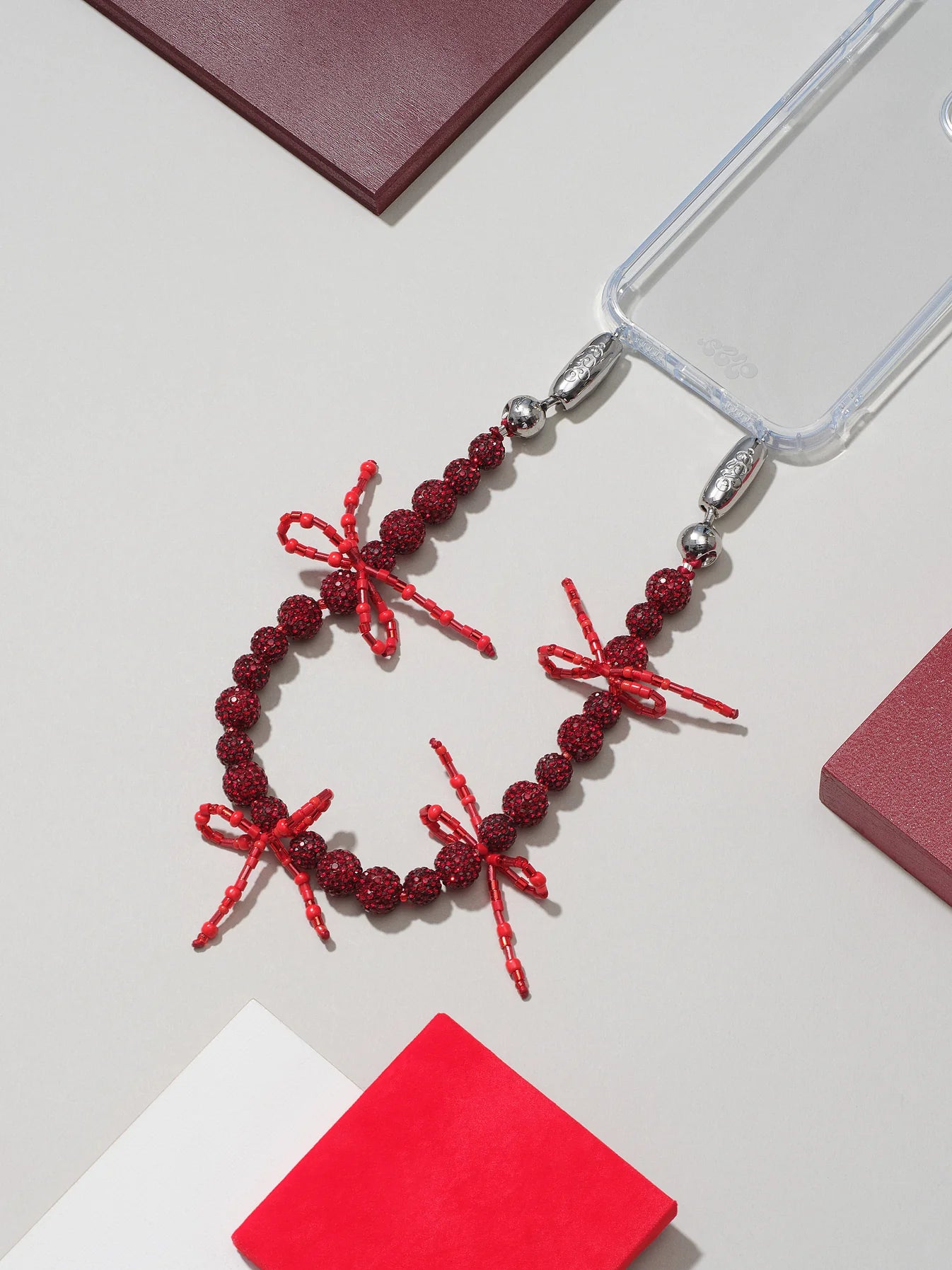 Pave Bow Wristlet Garnet