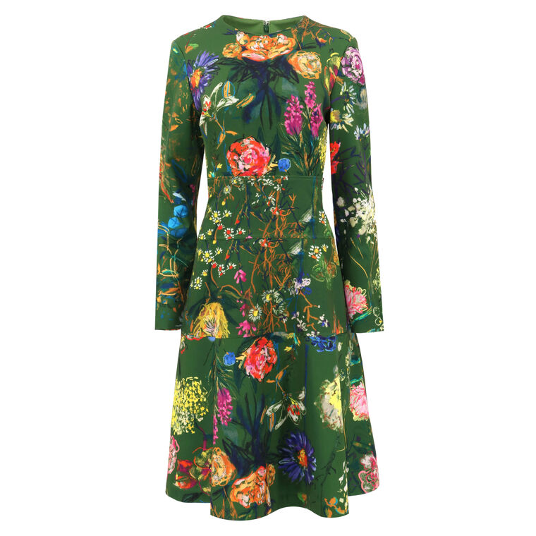 Lela Rose Lily Dress Green - The Lake Forest Shop