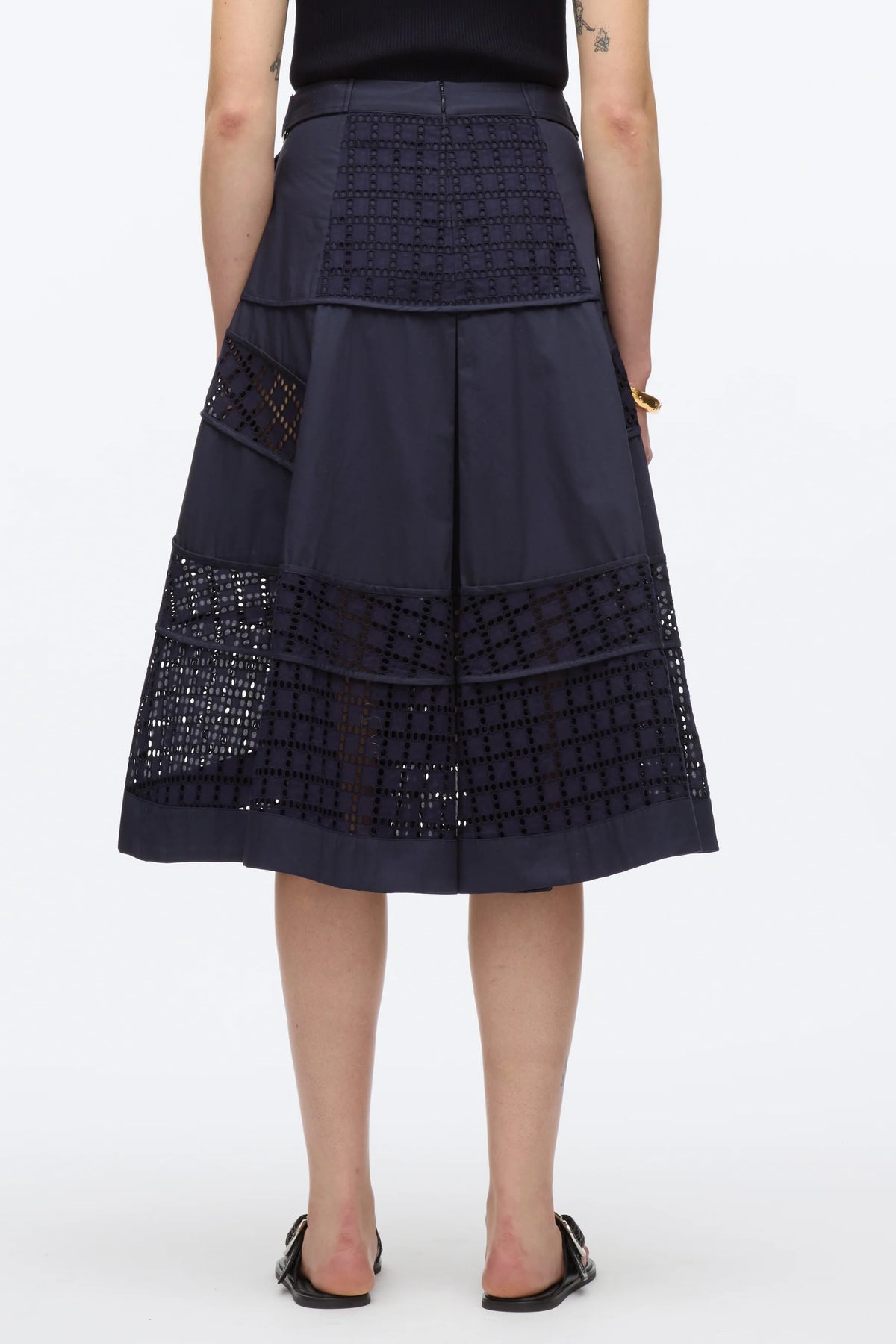 Broderie Anglaise Patchwork Midi Skirt - The Lake Forest Shop