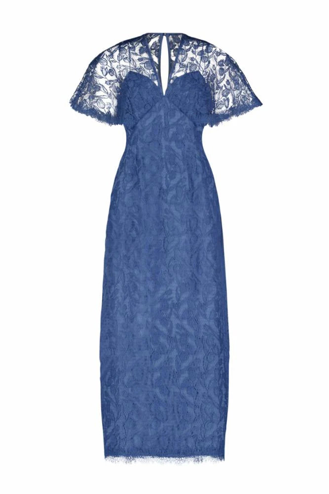 Tulip V-Neck A-Line Dress Cornflower - The Lake Forest Shop