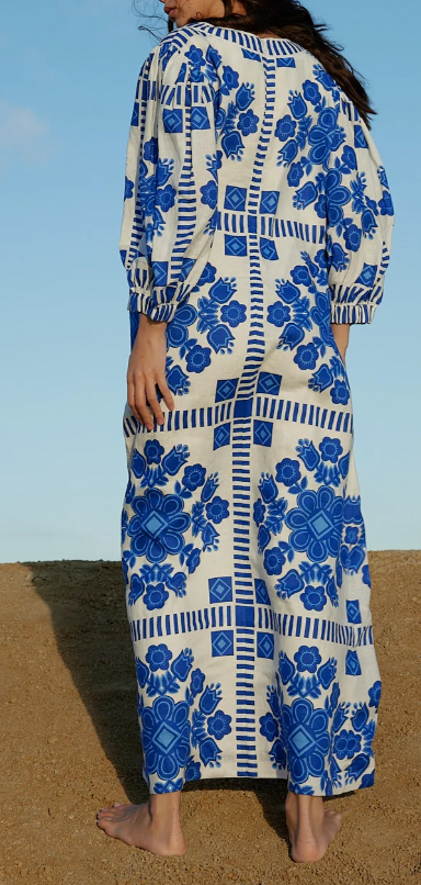 Doris Dress in Mediterranean/Foam