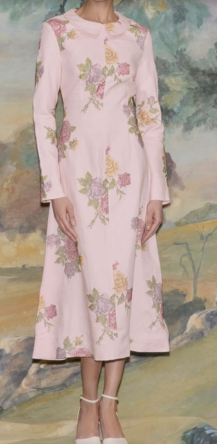 Gretel A-Line Midi Dress w/Sleeves - The Lake Forest Shop