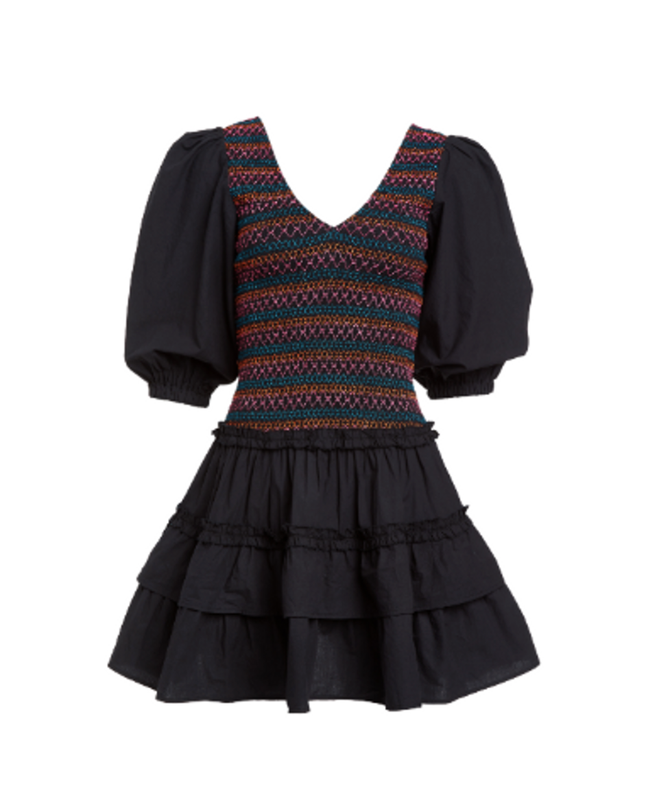 Audrey Dress in Black Multi