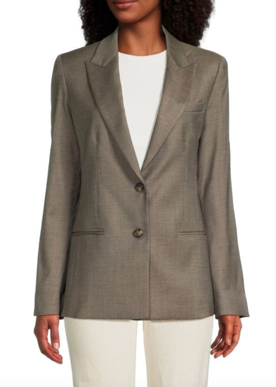 Husband Peak Lapel Virgin Wool Blend Blazer