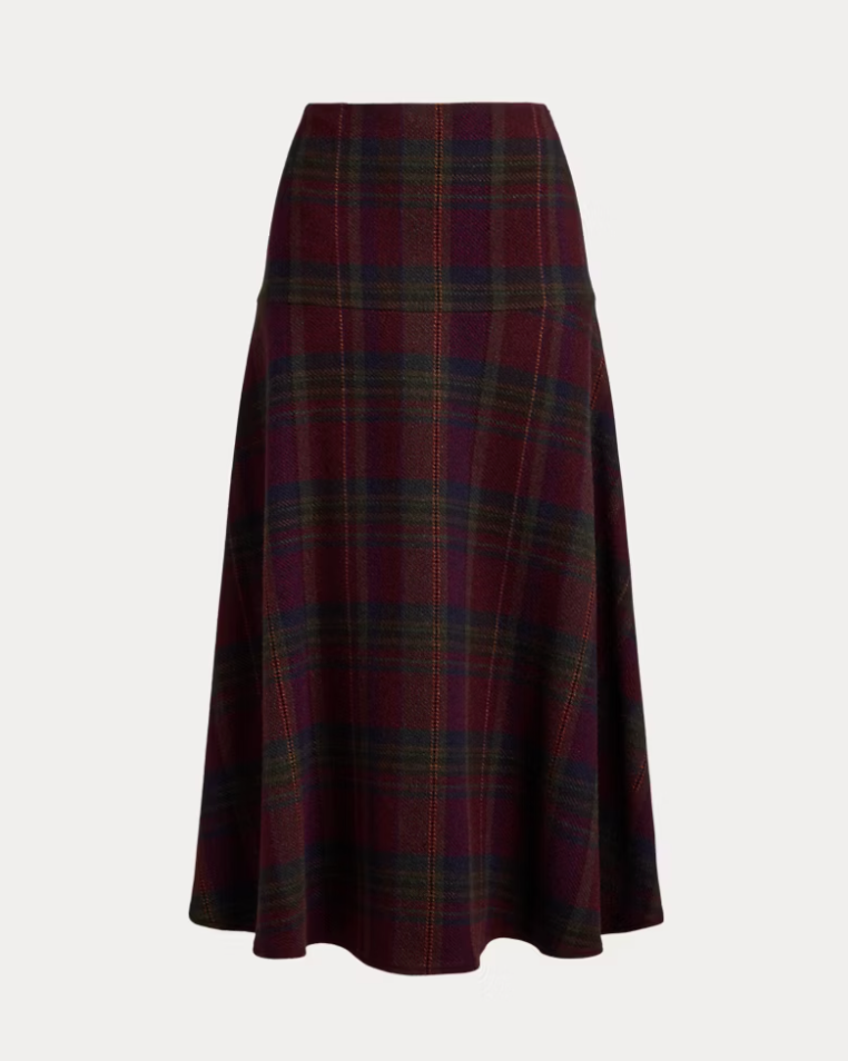 Herringbone Midi Wrap Skirt