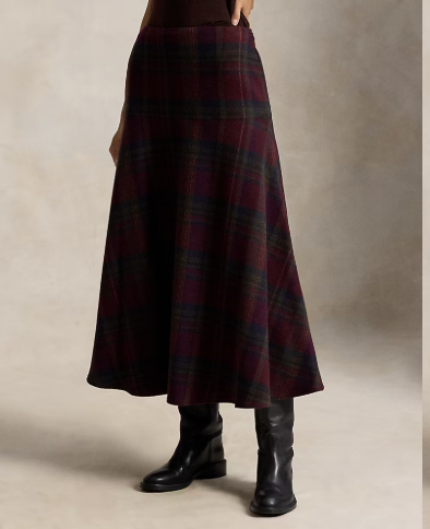 Herringbone Midi Wrap Skirt