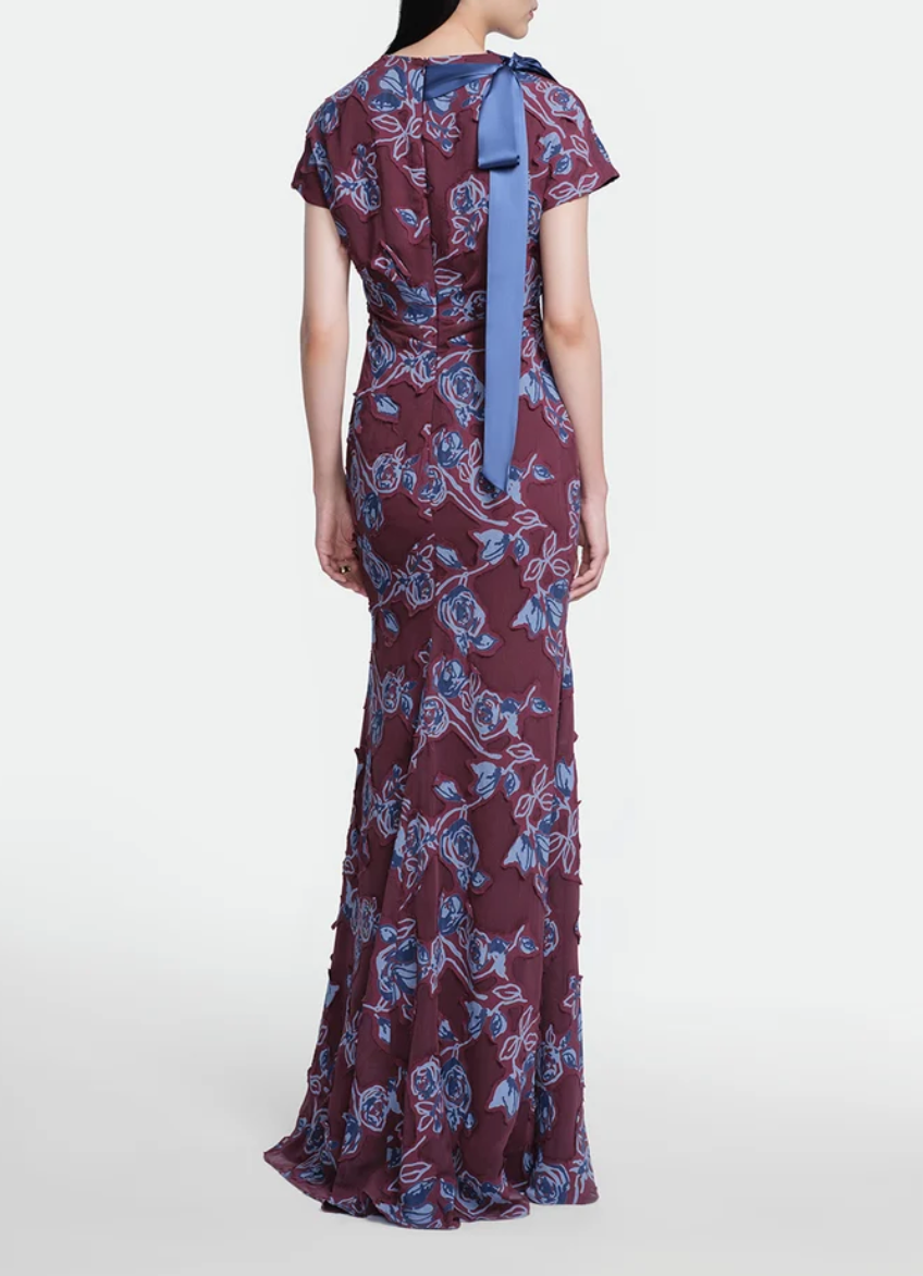 Floral Cut Chiffon Gown