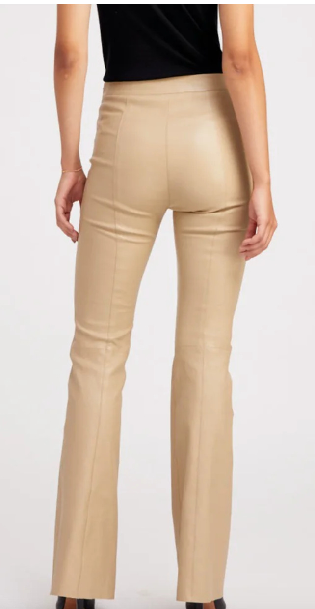 Travertine Leather Patch Pocket Super Flare Pant - The Lake Forest Shop