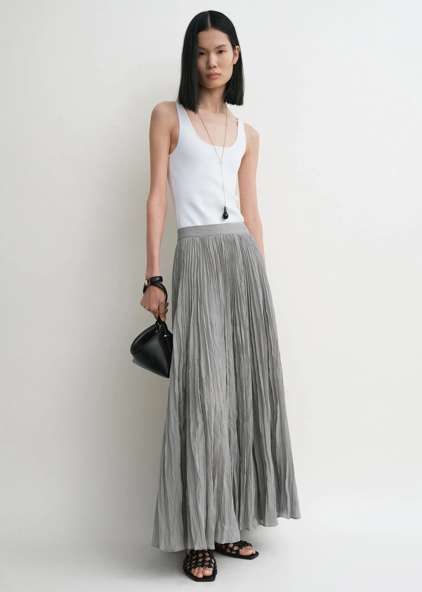 Crinkled Plisse Skirt