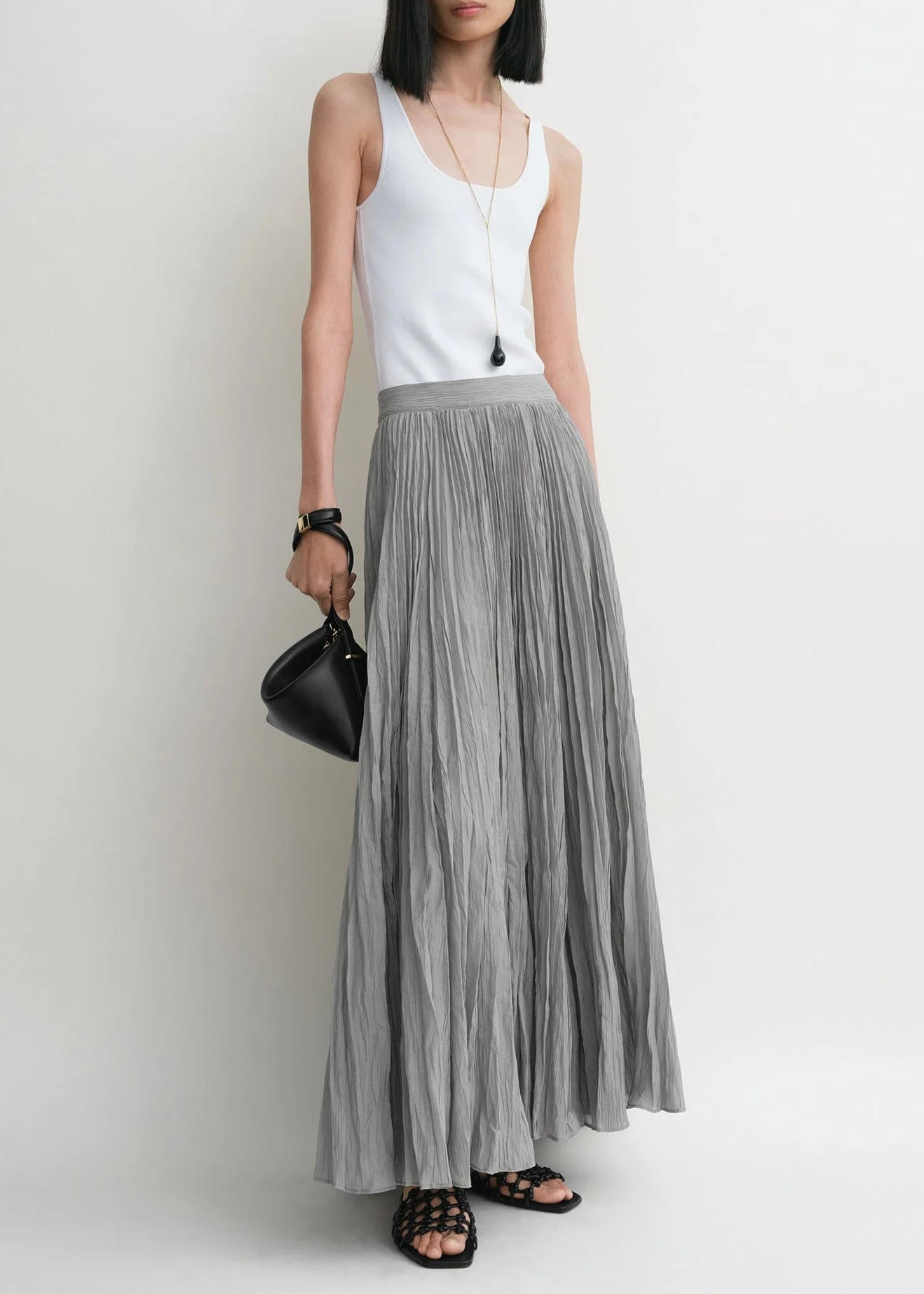 Crinkled Plisse Skirt
