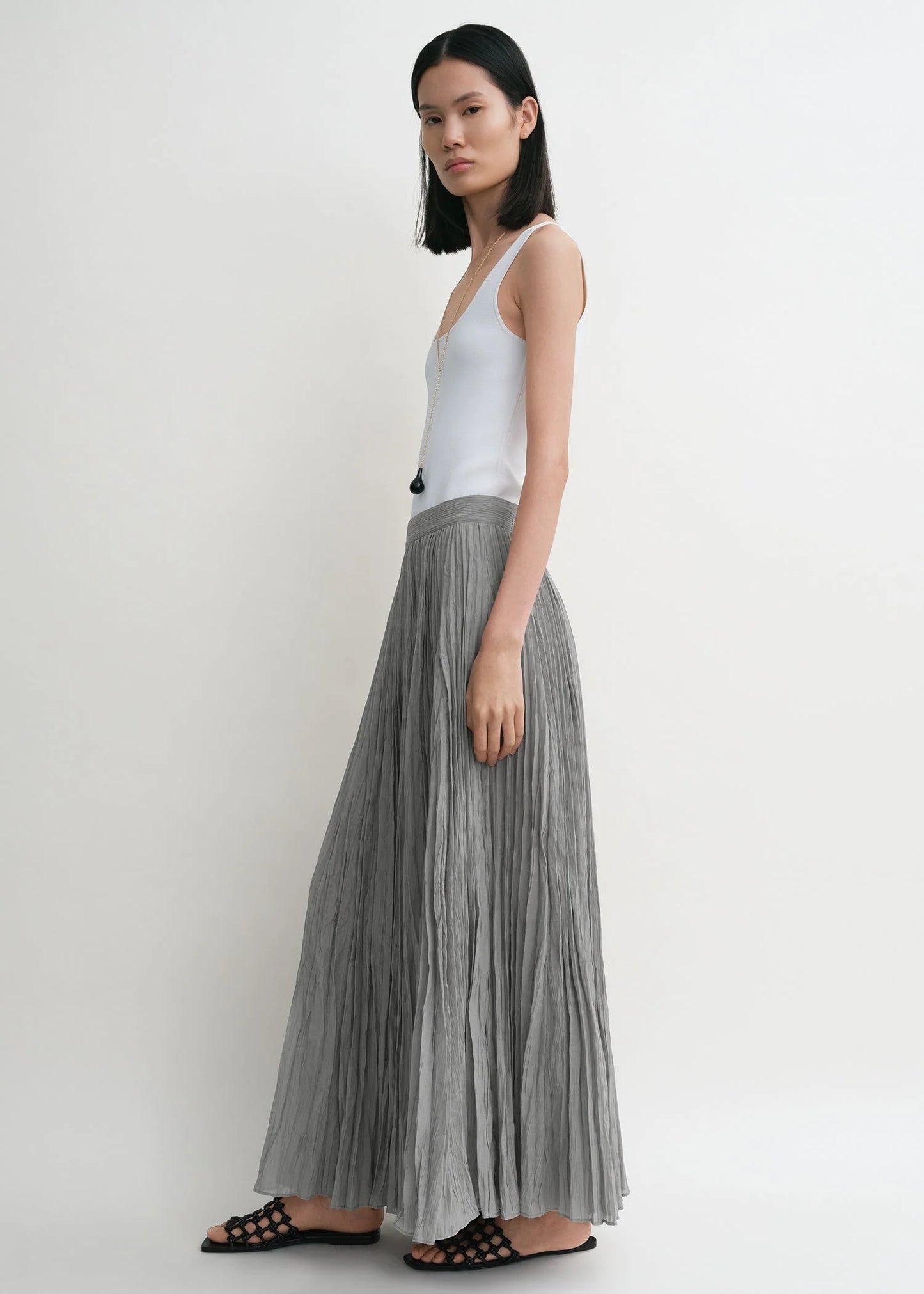 Crinkled Plisse Skirt