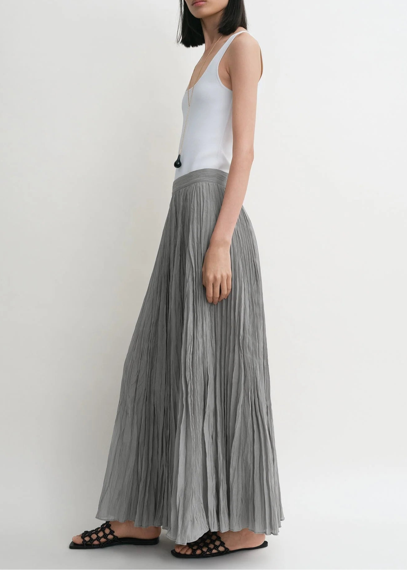 Crinkled Plisse Skirt