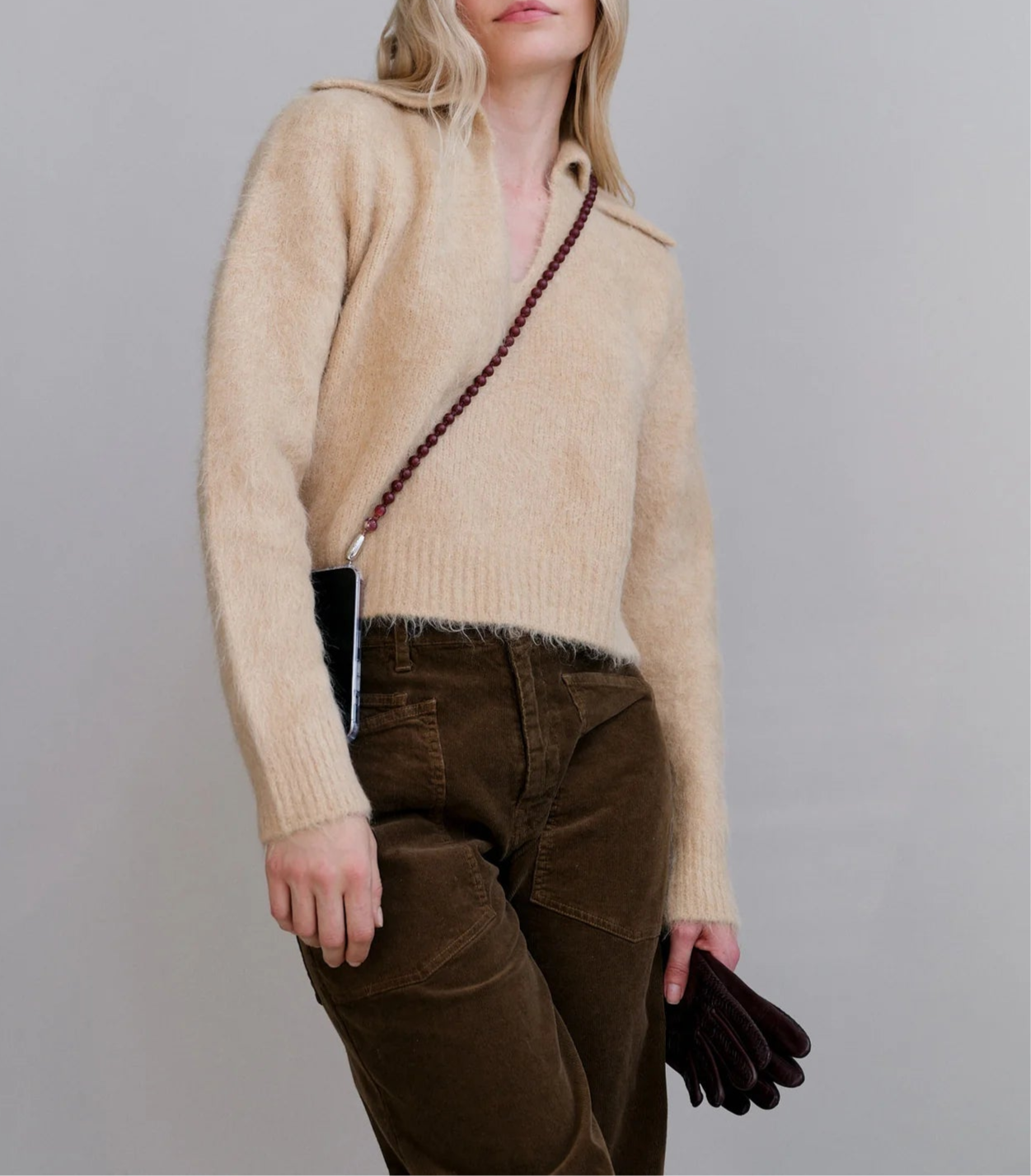 Wood Crossbody Burgundy