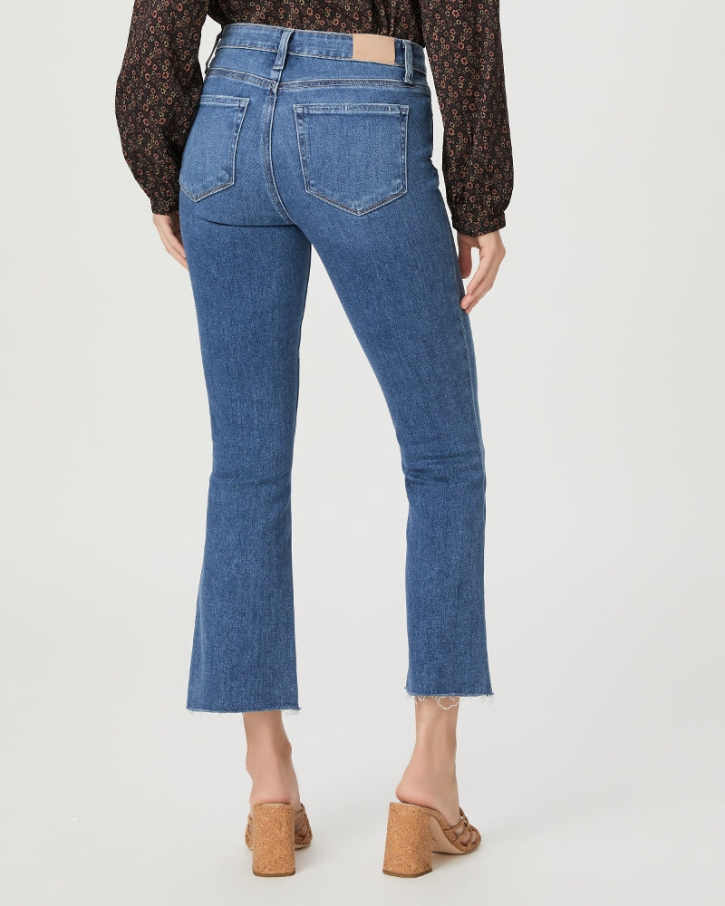 Paige Collette Crop Flare Jean with Raw Hem-Starlett