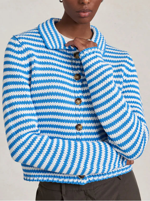FIne Stripe Mini Marina Cardigan - The Lake Forest Shop