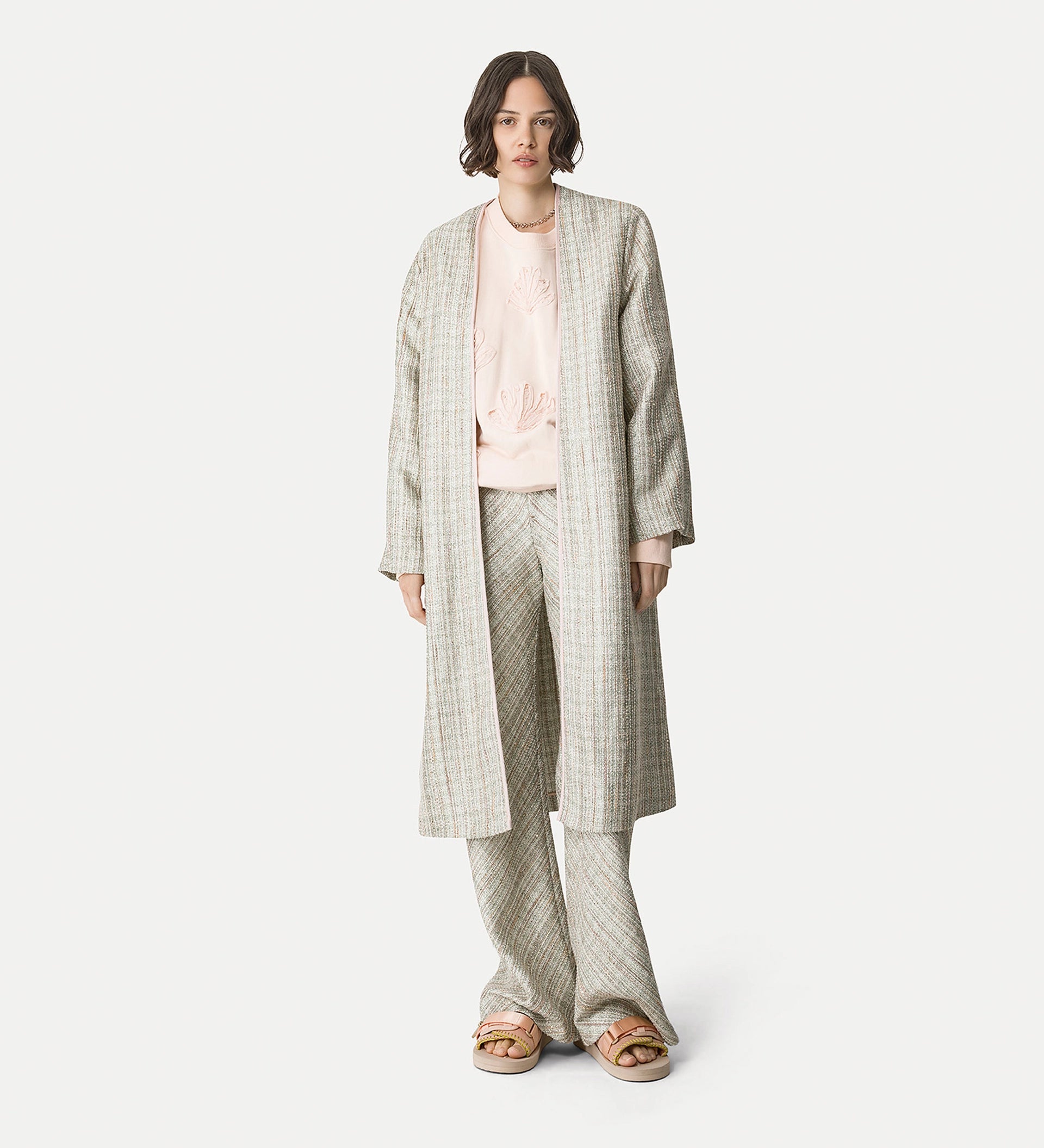 Lt Natte Lurex Dustcoat - The Lake Forest Shop