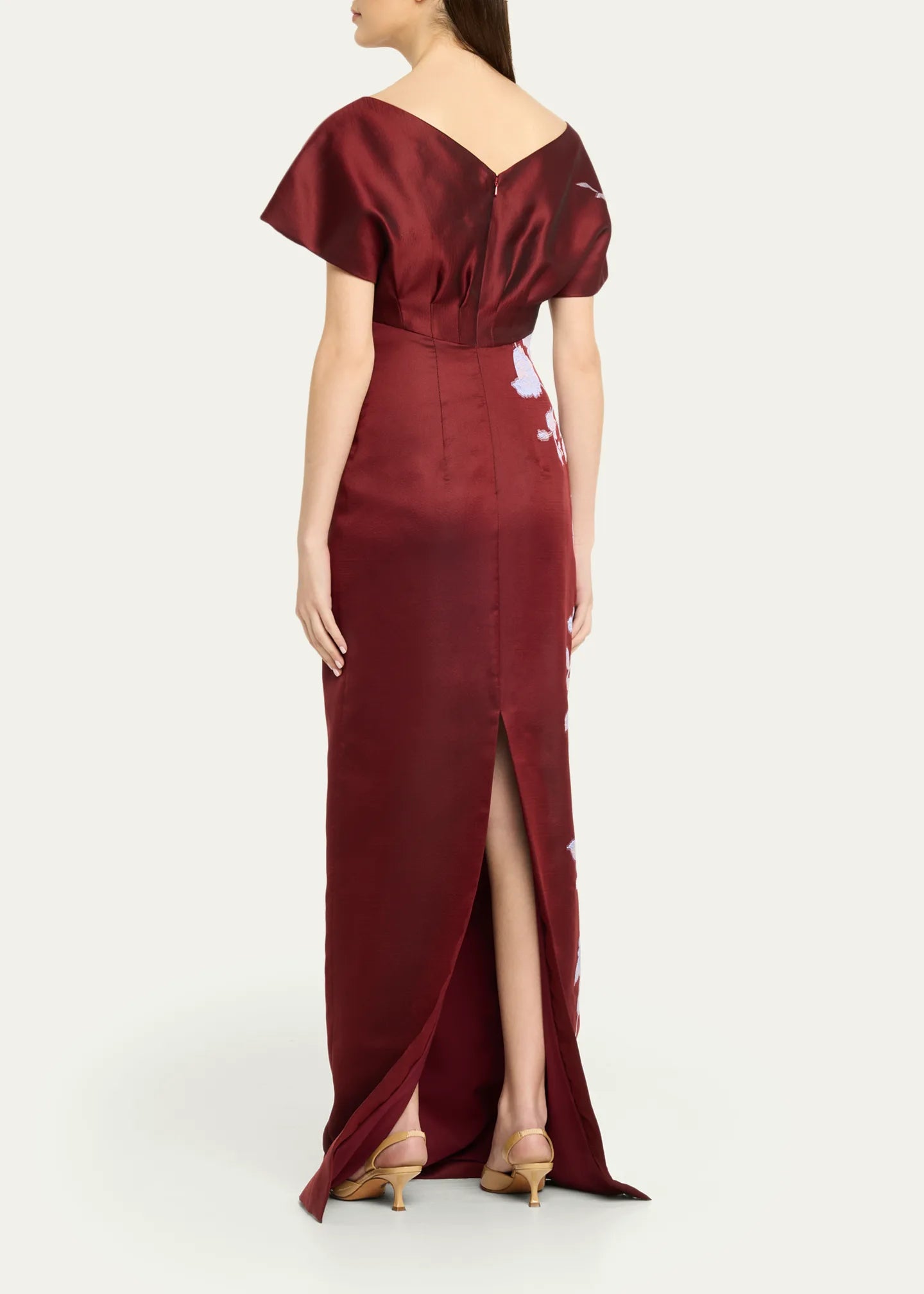 Rose Fil Coupe Column Gown - The Lake Forest Shop
