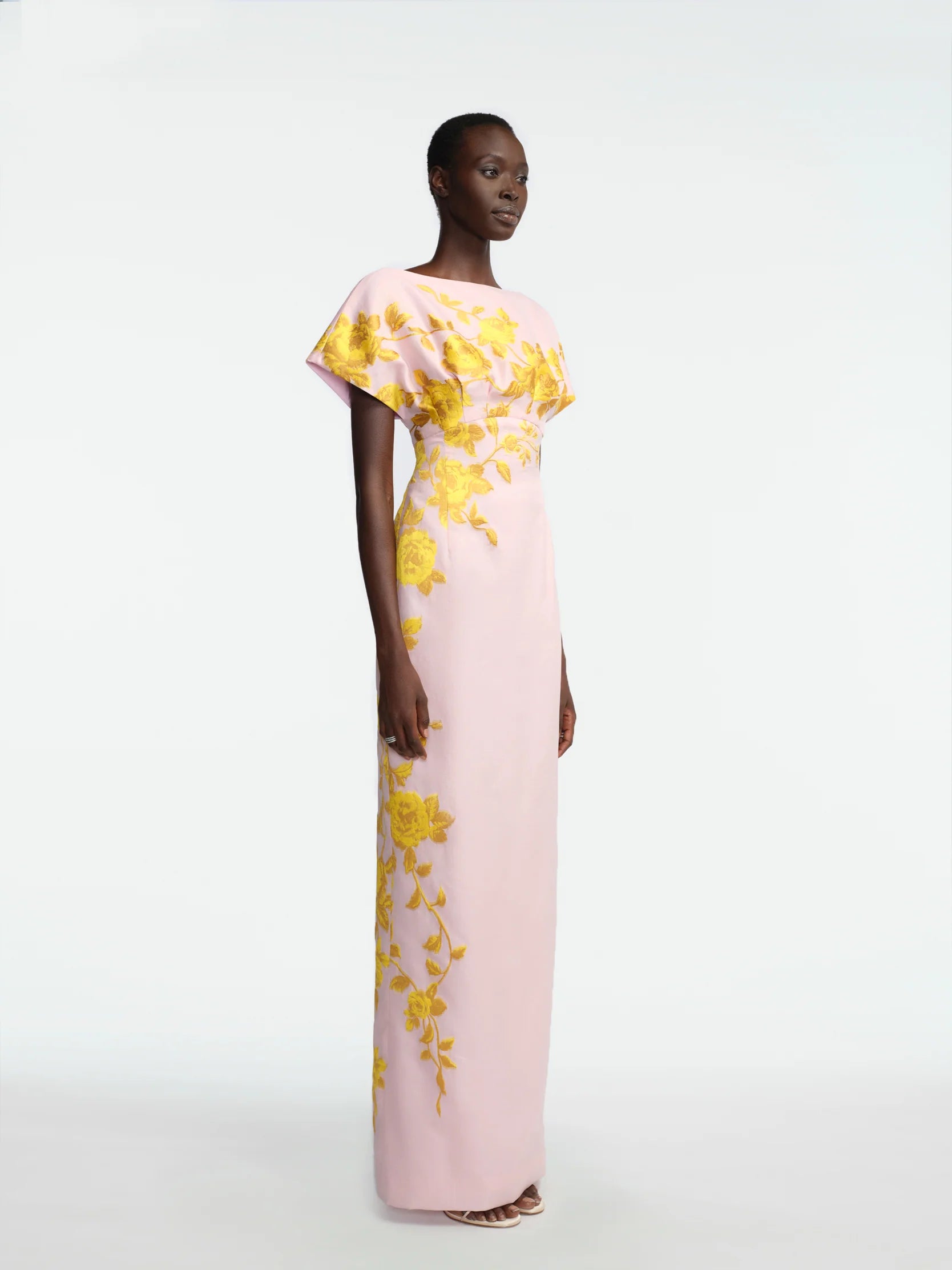 Rose Fil Coupe Column Gown - The Lake Forest Shop