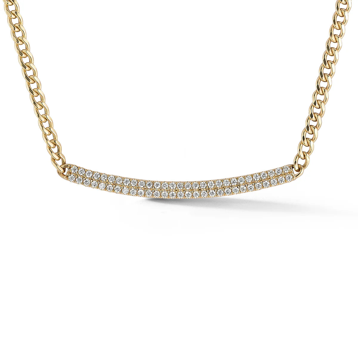 Sylvie rose Cuban chain w/diamond bar - yellow gold