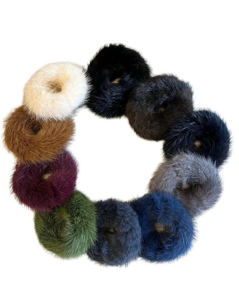Mink Pom Hair Tie