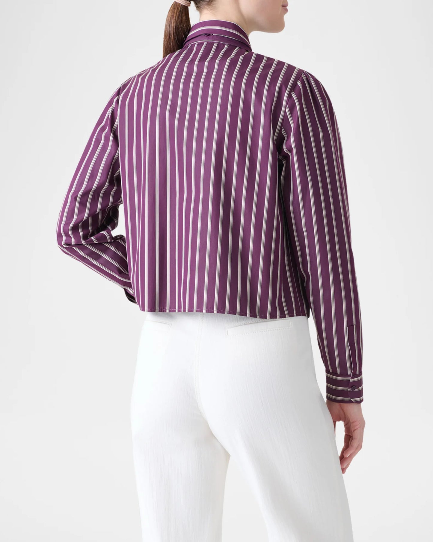 Striped Blouse w/Tie